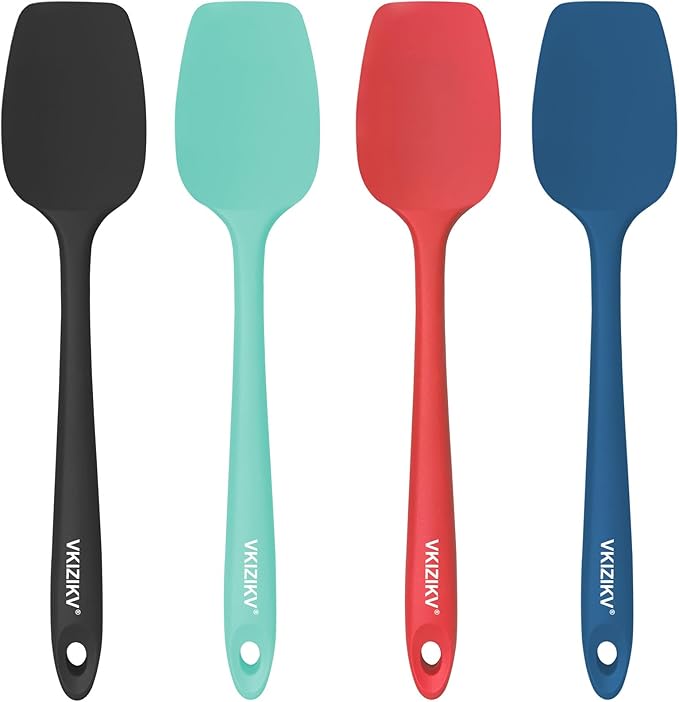 4 Pcs Silicone Spoon Spatula Set, 11.4 In, Food Grade Rubber Spatulas by Unknown