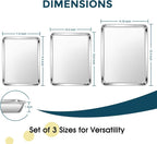 E-far Stainless Steel Baking Sheet Set of 3, 12.4”/10.5” /9.4” Cookie Sheet - Image 2