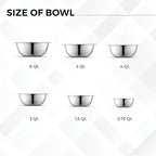 AVADOR Set of 6 Premium Stainless Steel Mixing Bowls Set, Space Saving Nestable - Image 3