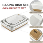 HVH Baking Dish Set, 9x13 Baking Dish, Large Casserole Dish Set, Ceramic - Image 6