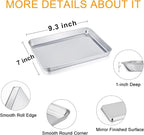 TeamFar Toaster Oven Tray and Rack Set, 9.3’’ x 7’’ x 1’’, Stainless Steel - Image 2