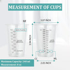Taeku Measuring Cups Plastic, 8 oz Disposable Clear Epoxy Cups - Image 2