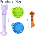 Cat Spoons for Wet Food Pet Can Lid Cover, Silicone Multi-Function Cute Paw - Image 2
