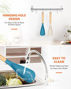 Cooking Spoon for Nonstick Cookwares, Wood Handle Spoon for Mixing, and Scrape - Image 7