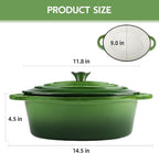 5.5 Quart Oval Enameled Cast Iron Dutch Oven Pot - Image 3