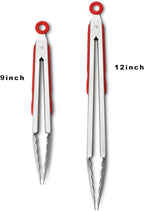 Premium 304 Stainless Steel Tongs Set – 12" Grill Tongs & 9" Cooking Tongs - Image 3