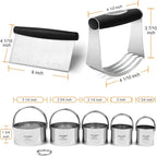 HULISEN Stainless Steel Biscuit Cutter Set, Silicone Mat, Pastry Scraper and - Image 9