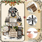 CroBlissful 23 Pcs Christmas Tiered Tray Decor Set, Winter Table Decor - Image 4
