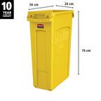 Rubbermaid Commercial Products Slim Jim Plastic Rectangular Trash/Garbage - Image 2