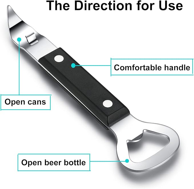 HANCELANT Can Punch Bottle Opener, Manual Stainless Steel Can Opener 3 Pack - Image 2