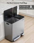 Lovewind Dual Trash Can, 14 + 6 Gallon Garbage Can - Image 6