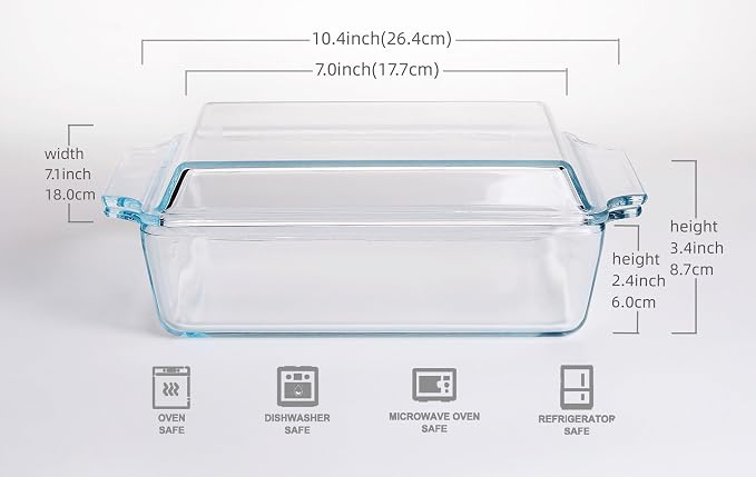 Rectangular Tempered Glass Casserole Dish, Tempered Glass Baking Dish - Image 2