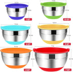 Rottay Mixing Bowls with Airtight Lids, Nesting Bowls with 3 Grater Attachments - Image 5