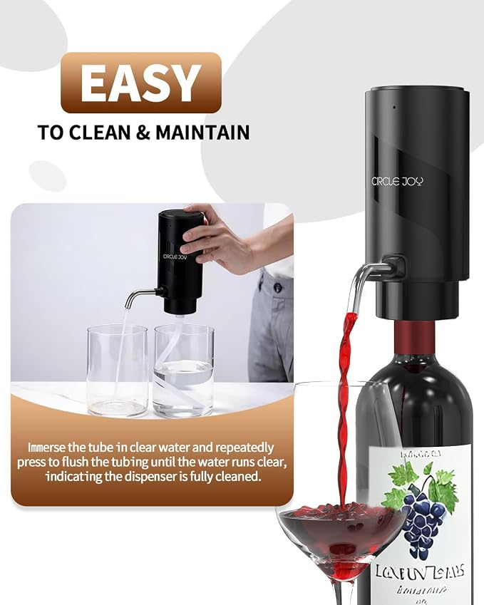 CIRCLE JOY 5-in-1 Electric Wine Bottle Opener Set, Rechargeable Wine Opener Kit - Image 7