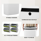 PayLessHere | 13 Gallon Plastic Trash Can | White | Automatic Touchless Lid - Image 6
