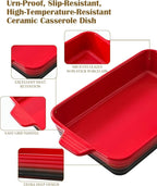 Casserole Dishes For Oven, Heat-Resistant Ceramic Bakeware Set Of 4 Rectangular - Image 3