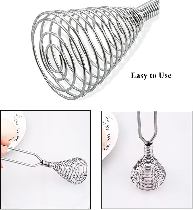 Stainless Steel Spring Coil Whisk Wire Whip Cream Egg Beater Gravy Cream Hand - Image 6