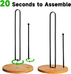 Wood Paper Towel Holder Countertop, TONLEA Kitchen Paper Towel Holder - Image 3