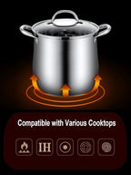 Stainless Steel Stock Pot, 12 Quart Heavy Duty Induction-Compatible - Image 3