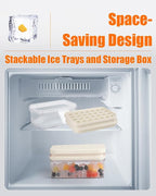 Brigii Ice Cube Tray with Lid&Bin, Ice Cube Mold with 56 Cubes, Stackable Ice - Image 5