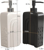 Soap Dispenser Set with Funnel, Non-Slip Silicone Pads, 2 Pack Ceramic - Image 4