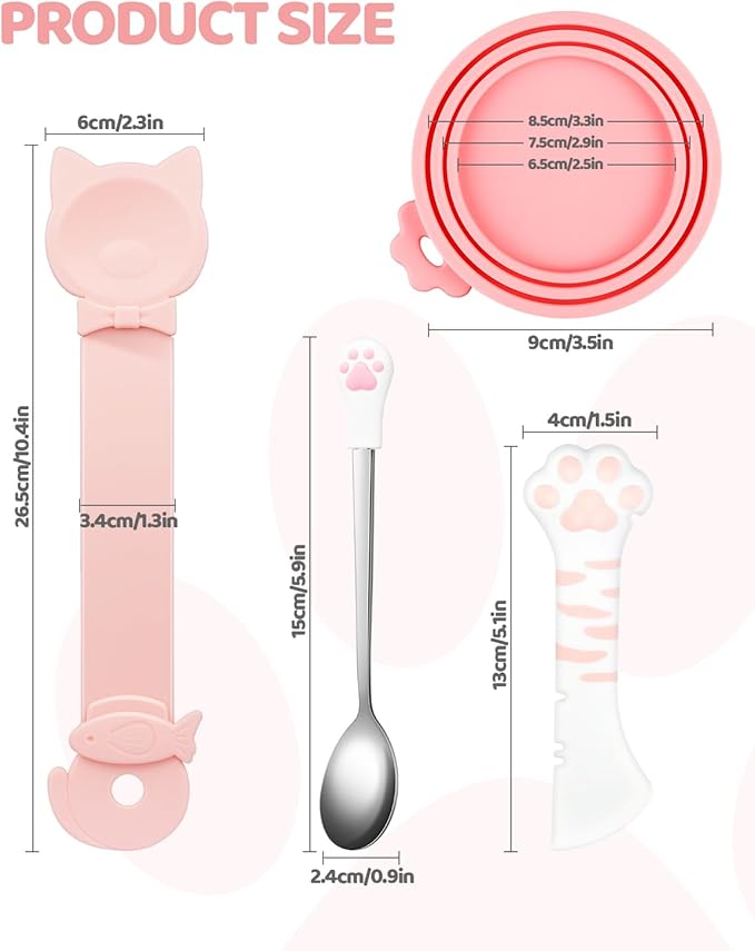5 PCS Cat Food Can Covers Lids Set, Silicone Pet Food Can Lids - Image 2