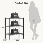 DUMOS 3-Tier Metal Wire Storage Shelves, Adjustable Standing Storage Rack Shelf - Image 3