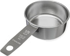1/2 Cup Stainless Steel Measuring Cup | Sturdy Metal 125 ml | 125 cc | 4 oz | by Knupp+Co.