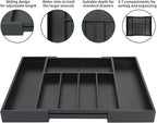 VaeFae Premium Bamboo Drawer Organizer, Expandable Silverware Drawer Organizer - Image 4