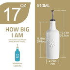 Sweejar Ceramic Olive Oil Dispenser Bottle, 17 FLOZ Oil Bottle - Image 4