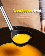 Silicone Pasta Fork and Ladle Spoon Set, Large Non Stick Kitchen Utensils - Image 4