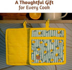 Folkulture Pot Holders for Kitchen | Pack of 2 Ribbed Soft Silicone Hot Pads - Image 8
