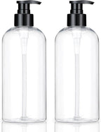 Empty Plastic Pump Bottles Dispenser 2 Pack Clear Refillable Pump Bottle by KREMORV