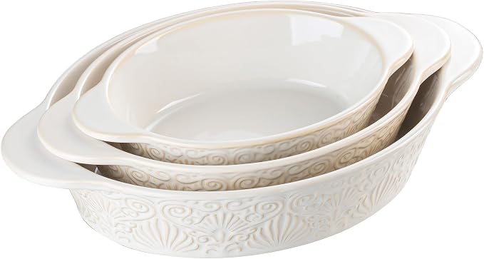 Dafuceramic Casserole Dishes for Oven Sets of 3, Ceramic Oval Baking Dish by Dafuceramic