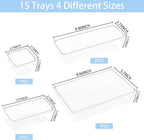 Manalete Drawer Organizers Set of 15, 4 Sizes Clear Plastic Drawer Organizers - Image 2
