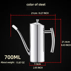 KSENDALO Stainless Steel Olive Oil Dispenser - 24oz/700mL Leakproof Oil Bottle - Image 2