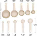 Beille Cream Wheat Straw Measuring Cups Spoons Set Cooking Baking Tools 10pc - Image 3