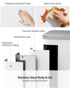 Lovewind Double Trash Can Kitchen, 13+5.5 Gallon Stainless Steel Dual Trash and - Image 3