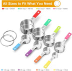 Wildone 8-Piece Measuring Cups Set, Stainless Steel Nesting Measuring Cups - Image 2