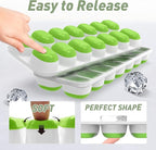 ChefAide Ice Cube Tray with Lid, 3 Pack 42 Cubes Durable Stackable Ice Cube - Image 6