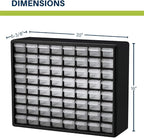 Akro-Mils 64-Drawer Plastic Storage Cabinet, 20-Inch W x 6-Inch D x 16-Inch H | - Image 3