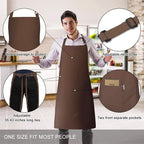 Jubatus 2 Pack Bib Aprons with 2 Pockets Cooking Chef Kitchen Apron - Image 2