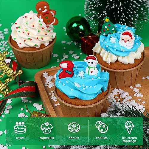 Edible Christmas Cake Decorations, Edible Gingerbread Men, Christmas Tree Candy, Santa Claus Icing Decorations, Socks, Snowman for Gingerbread House, Cupcakes, Cake, Cookies, and Cakecicles - Image 3