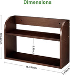 ROMGUAR CRAFT 2 Tier Bamboo Spice Rack, Countertop or Wall Mounting Wood Spice - Image 3