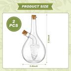 Suclain 2 Pcs Oil and Vinegar Dispenser, 2 in 1 Glass Olive Oil and Vinegar - Image 2
