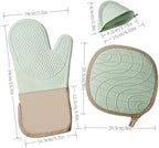 6-Piece Silicone Oven Mitts Set, Heat Resistant Kitchen Gloves - Image 3