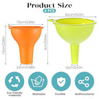 4 Pack Kitchen Silicone Funnel, 4 Colors Kitchen Funnel Set Wide Mouth Funnels - Image 2