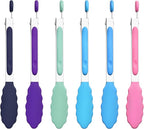 7-Inch Silicone Tongs Pack of 6, Small Stainless Steel Tongs by DAILYKISN