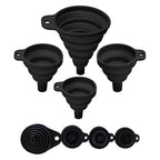 Set of 4 Silicone Collapsible Kitchen Funnel by VIGORPATH