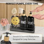 Moforoco Kitchen Dish Soap Dispenser Set, 16OZ Glass Bottle, Hand and Dish Soap - Image 3